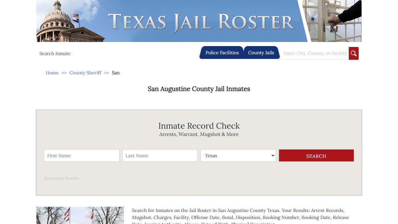 San Augustine County Jail Inmates - Jail Roster Search