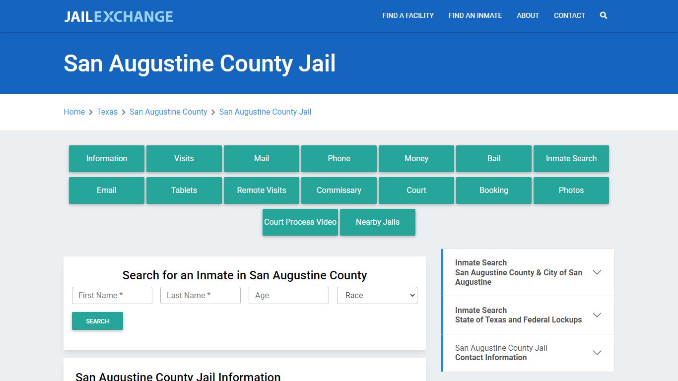 San Augustine County Jail Roster Lookup, TX, Inmate Search