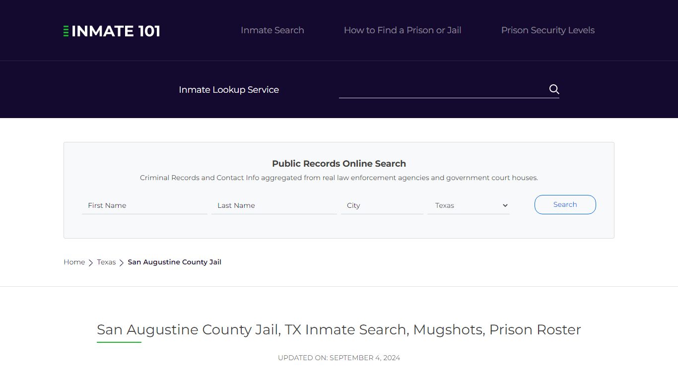 San Augustine County Jail, TX Inmate Search, Mugshots, Prison Roster